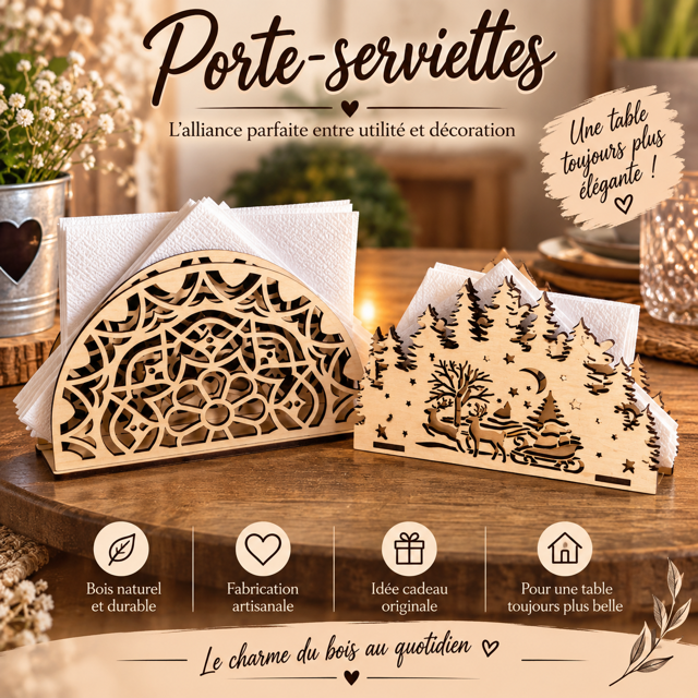 Lot de porte-serviettes de table