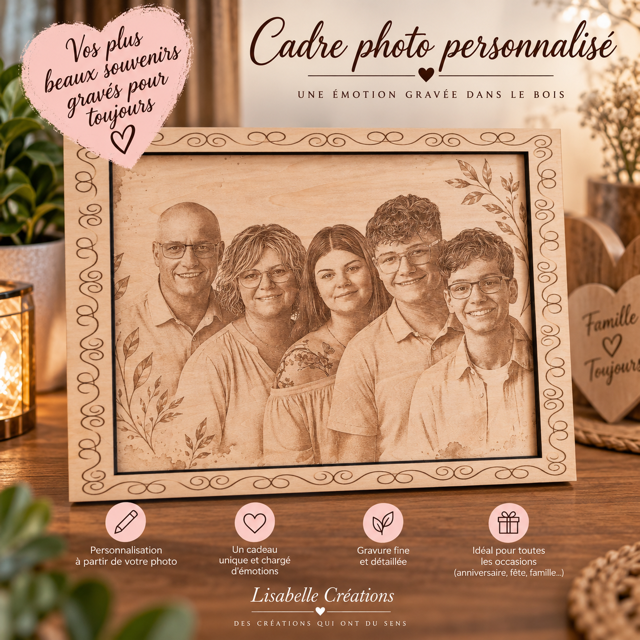 Cadre photo personnalisé rectangle 42x29cm