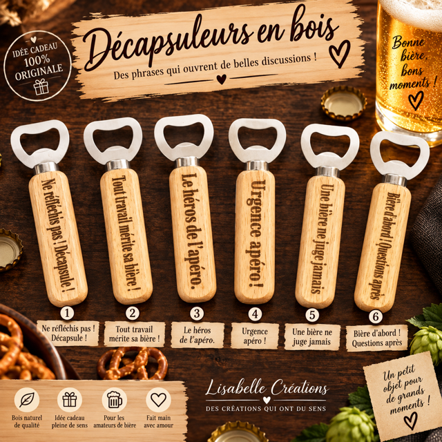 Lot de 6 décapsuleurs 13cm