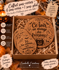 Duo sous-plat et 6 sous-verres en liège Halloween