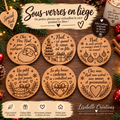 Lot de 6 sous-verres en liège de Noël modèle 1