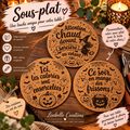 Lot de sous-plats en liège Halloween 20cm