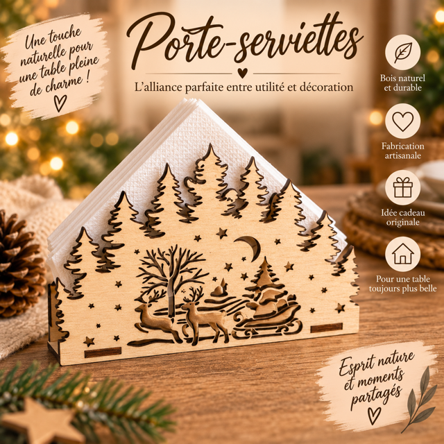 Porte-serviette de table Noël 11,7cm