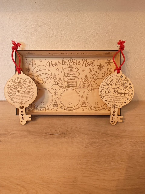 Coffret magique de Noël – Plateau du Père Noël + Clé Magique personnalisés
