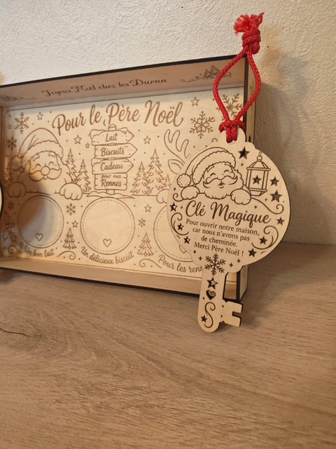 Coffret magique de Noël – Plateau du Père Noël + Clé Magique personnalisés