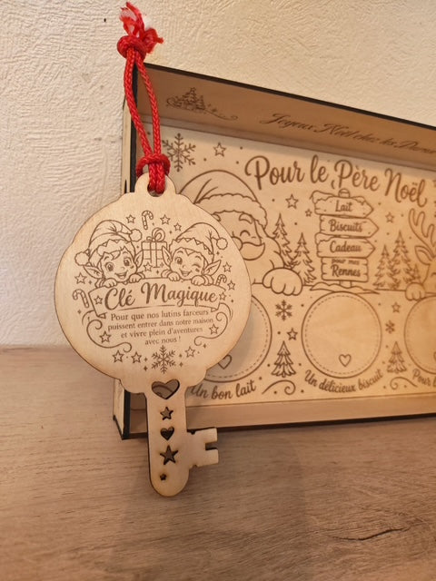 Coffret magique de Noël – Plateau du Père Noël + Clé Magique personnalisés