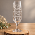 Flûte à champagne gravée personnalisée avec prénom, âge et message