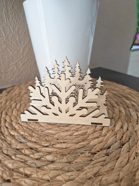 Porte-serviette de table en bois Noël, modèle 2, photo réelle